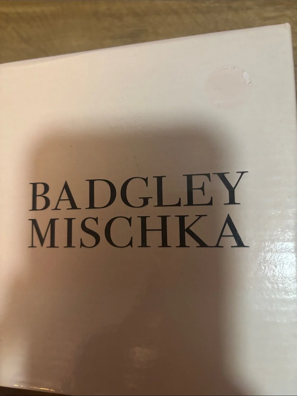 Badgley Mischka Iridescent Crystal Flats with Black Trim and Ankle Strap